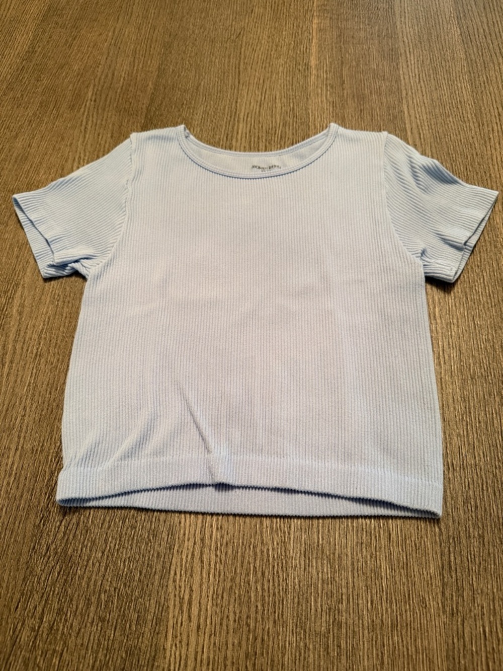 Kids Light Blue Ribbed Short Sleeve Tee